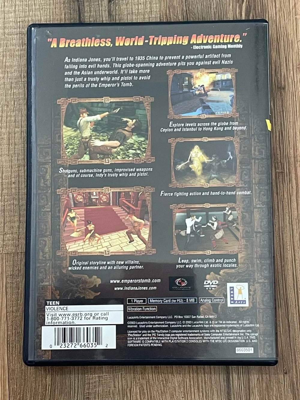 Indiana Jones and the Emperor's Tomb Sony PlayStation 2 PS2 Complete in Box CIB
